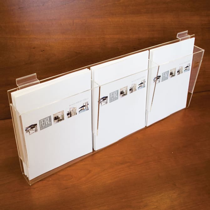 Slatwall Triple Brochure Holder, 8-1/2″ x 11″