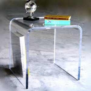 Acrylic Side Table 16″ x 16″ x 24″ tall 3/4″ Waterfall Style