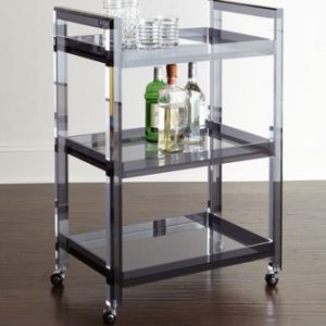 Acrylic Bar Cart Black Acrylic