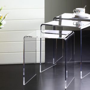 Acrylic Waterfall Side Tables – Set of 3