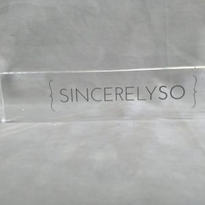 Acrylic Logo Block 12″ x .750″ x 3″ tall